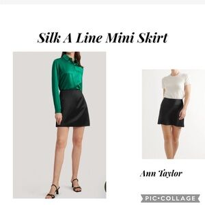 Silk Black A Line Mini Skirt/size 4 by Ann Taylor